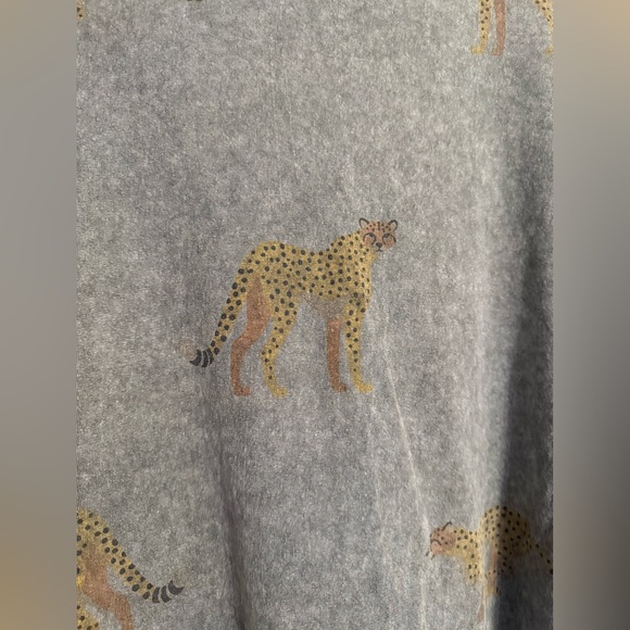 Gray Washed T-Shirt Dress with Cheetahs - Picture 2 of 6